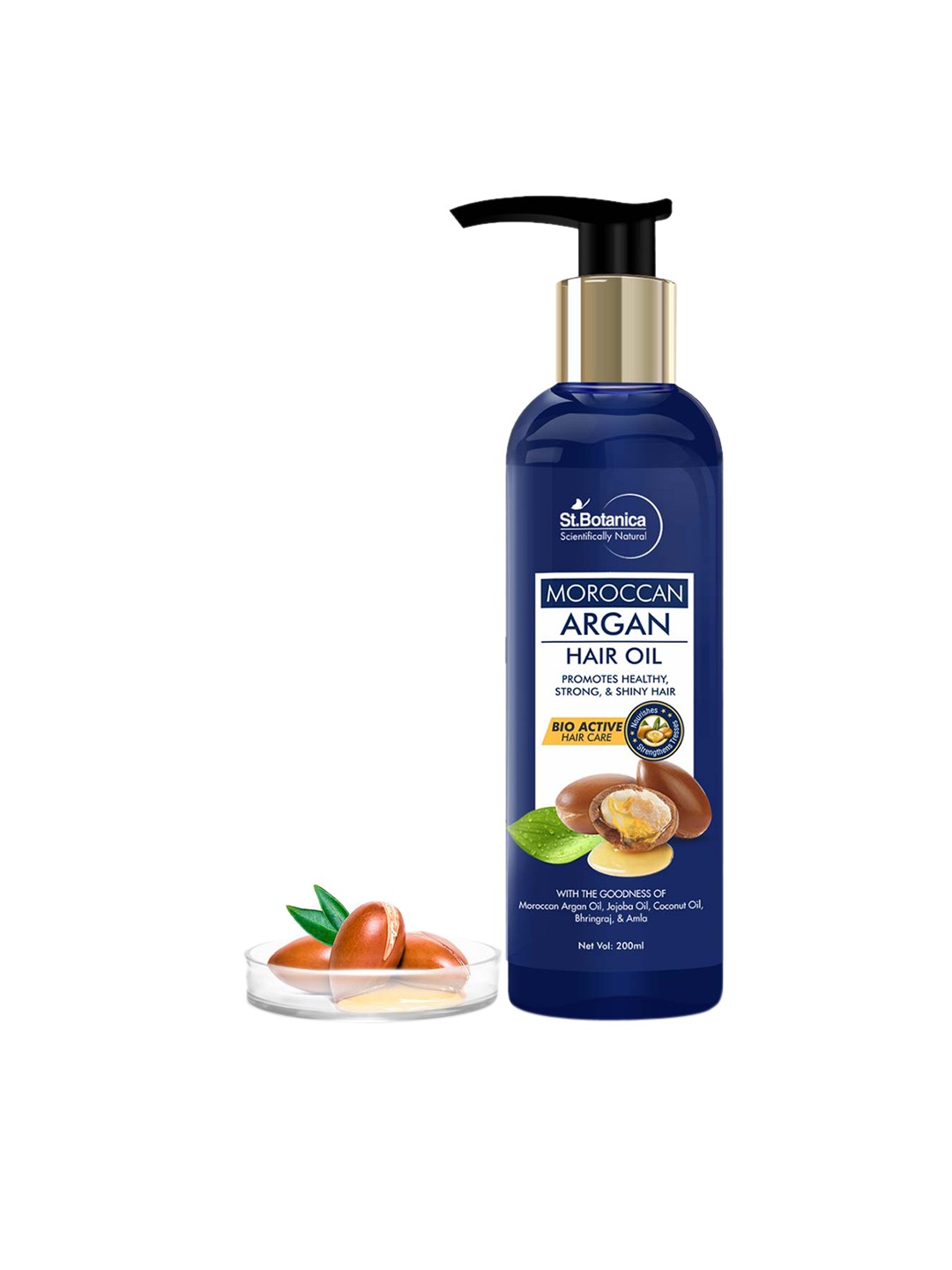 

St.Botanica Moroccan Argan Hair Growth Oil for All Hair Types 200 ml, Navy blue