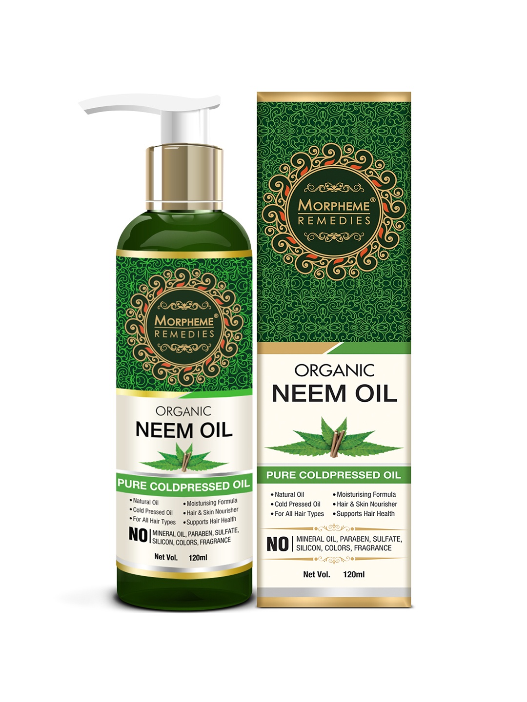 

Morpheme Remedies Pure Coldpressed Organic Neem Oil 120ml, White
