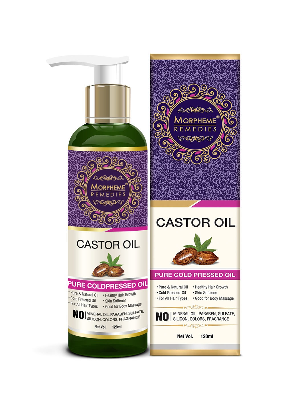 

Morpheme Remedies Pure Coldpressed Castor Oil - 120ml, White