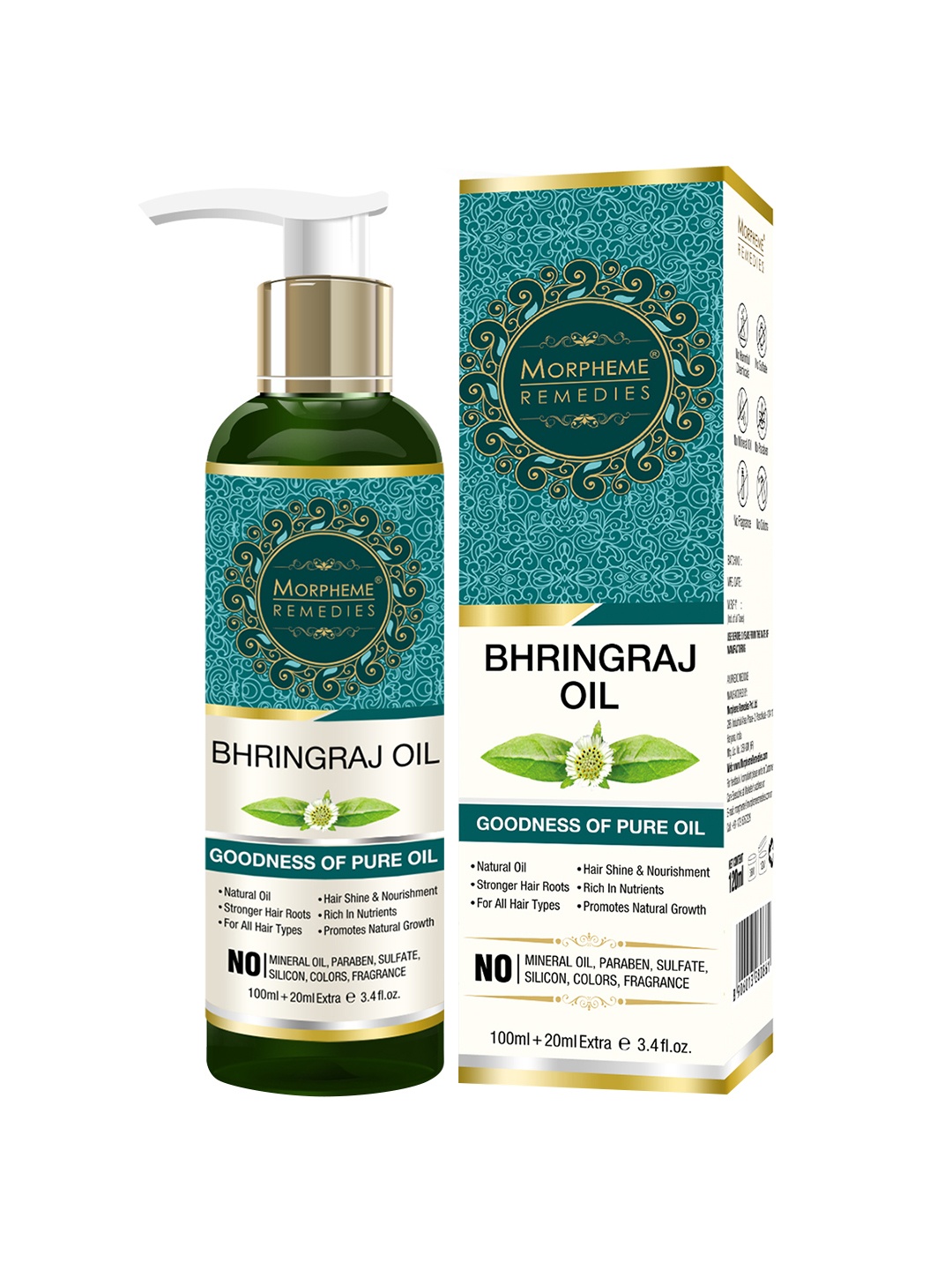 

Morpheme Remedies Pure Coldpressed Bhringraj Hair Oil 120ml, White