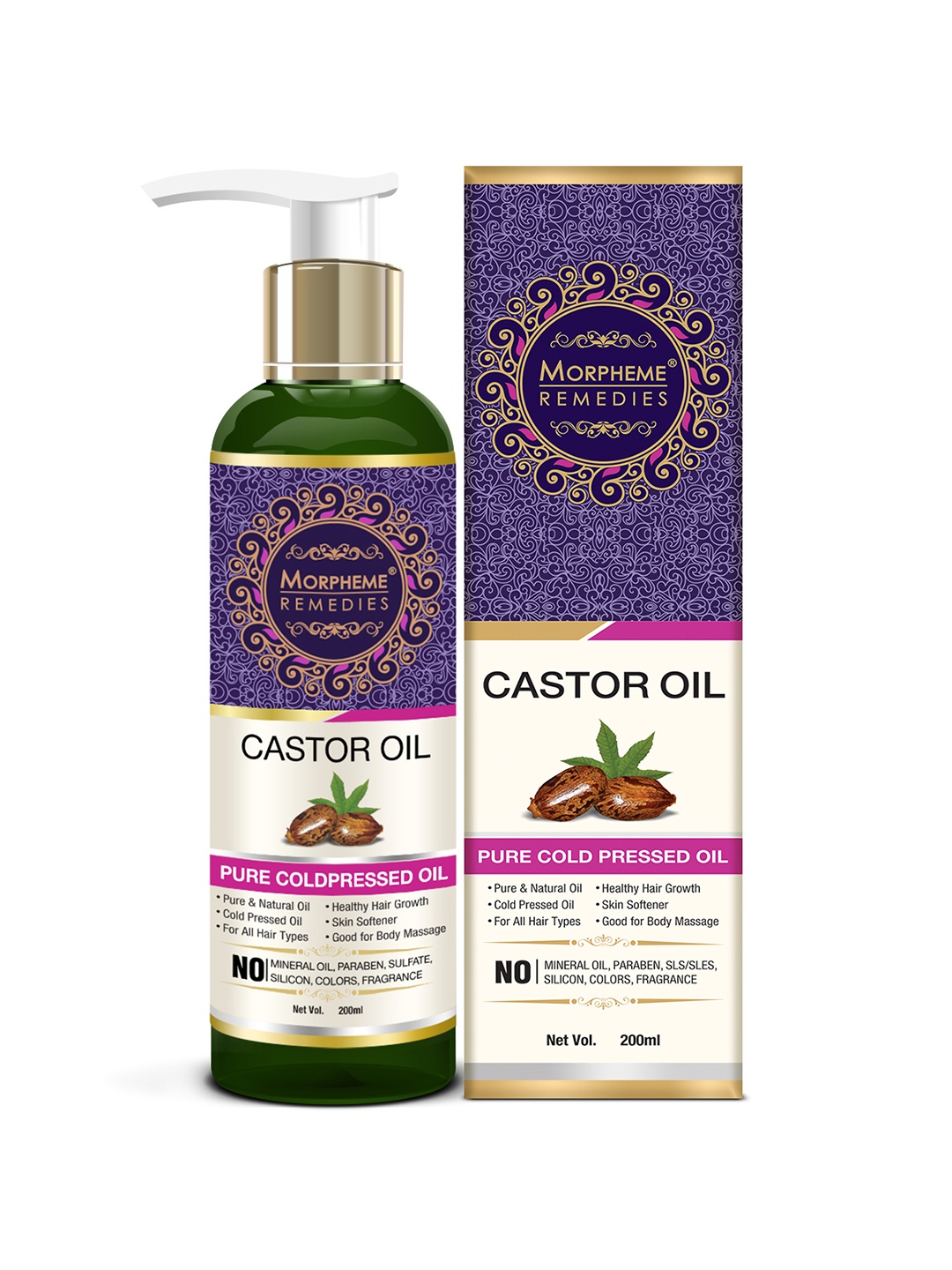 

Morpheme Remedies Pure Coldpressed Castor Oil 200ml, White