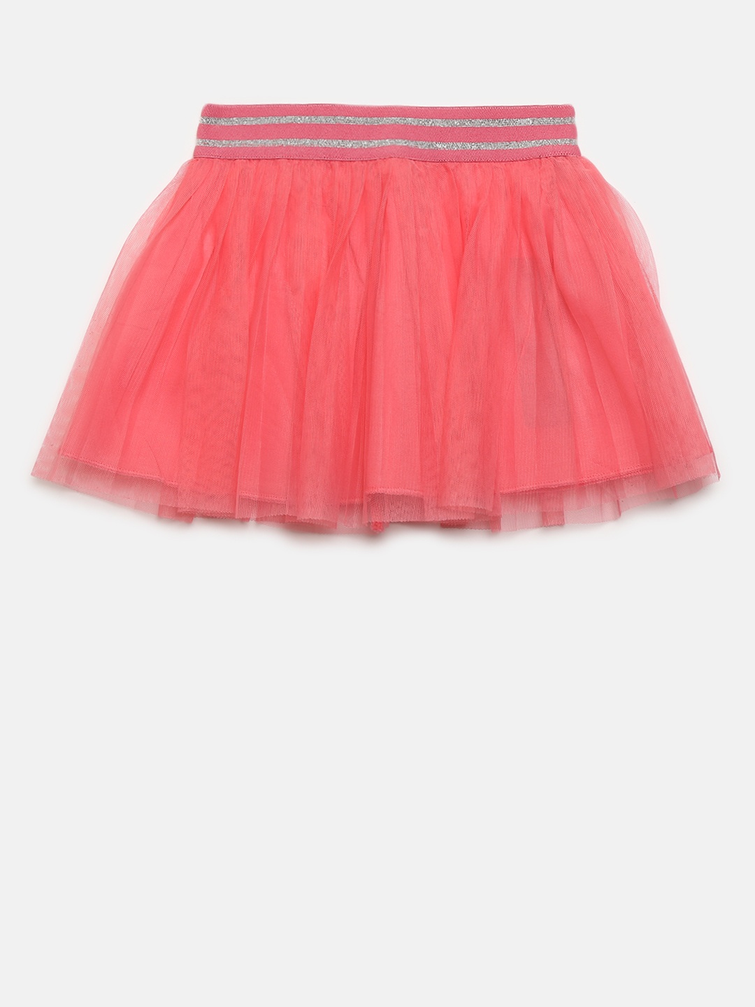 

United Colors of Benetton Girls Pink Net Flared Skirt