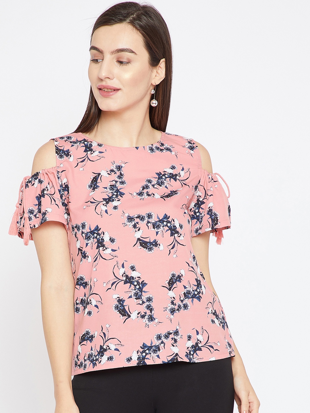 

RARE Women Peach-Coloured Printed Top