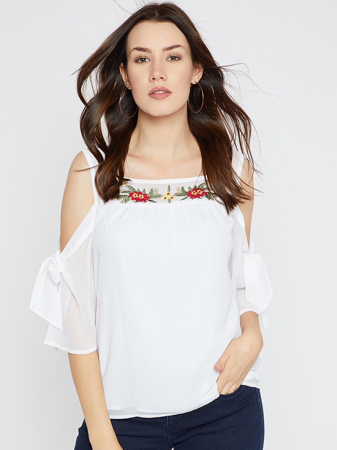 

RARE Women White Solid Top
