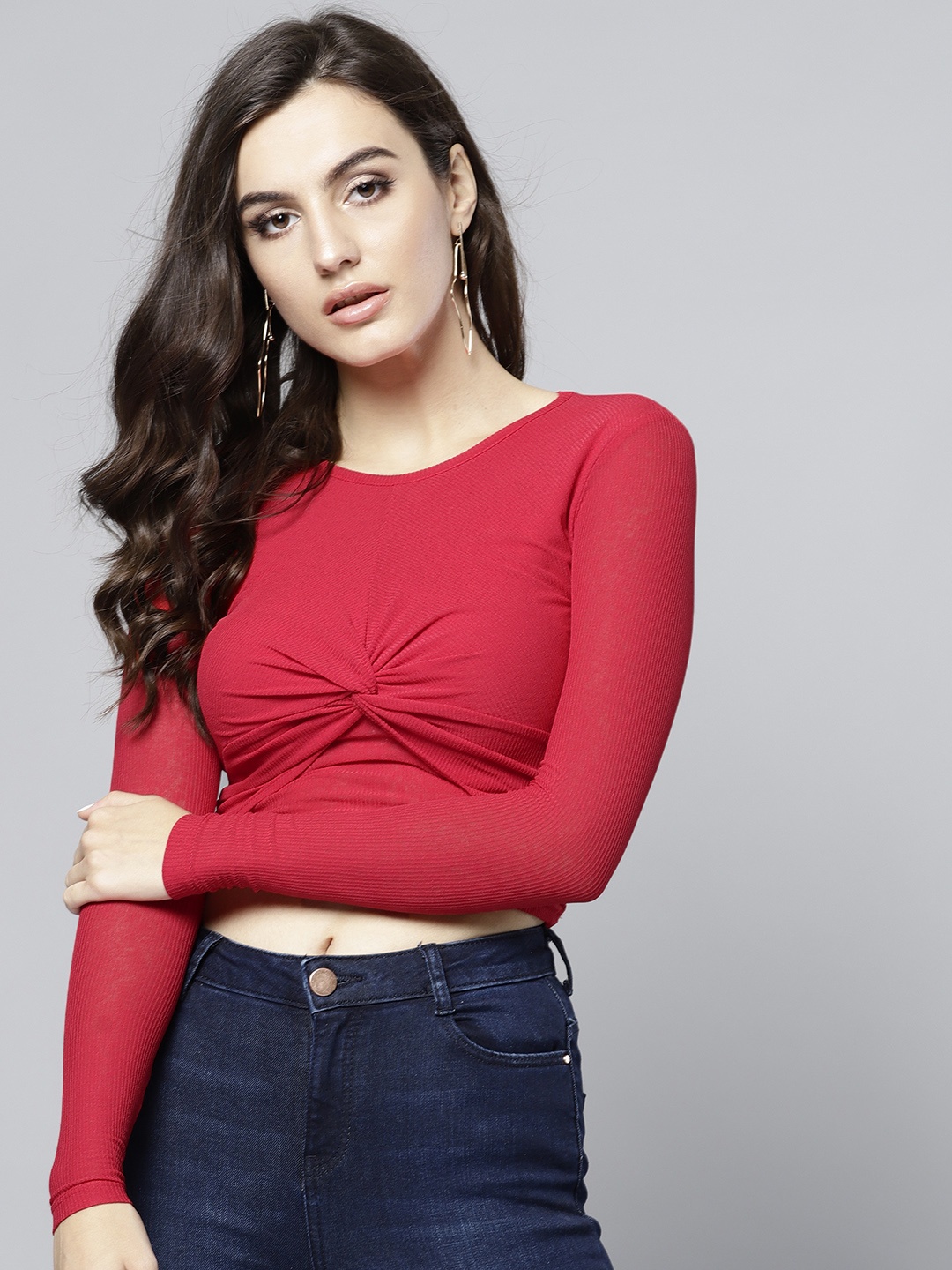 

Veni Vidi Vici Red Fitted Crop Top