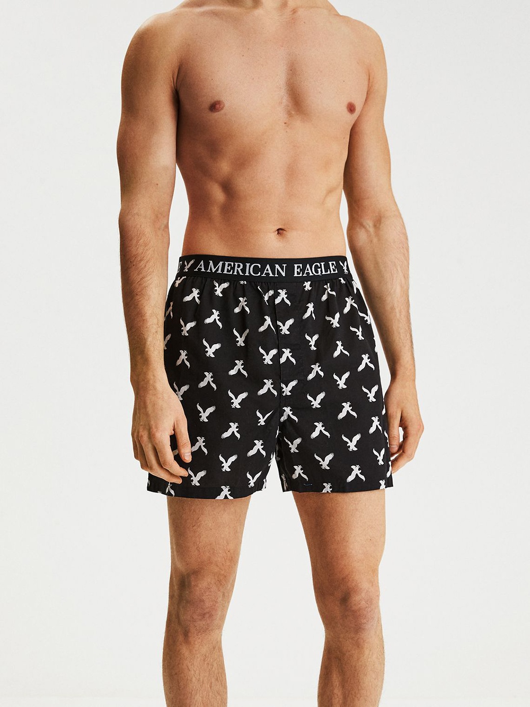 

AMERICAN EAGLE OUTFITTERS Men White & Red Woven Pure Cotton Boxers, Black