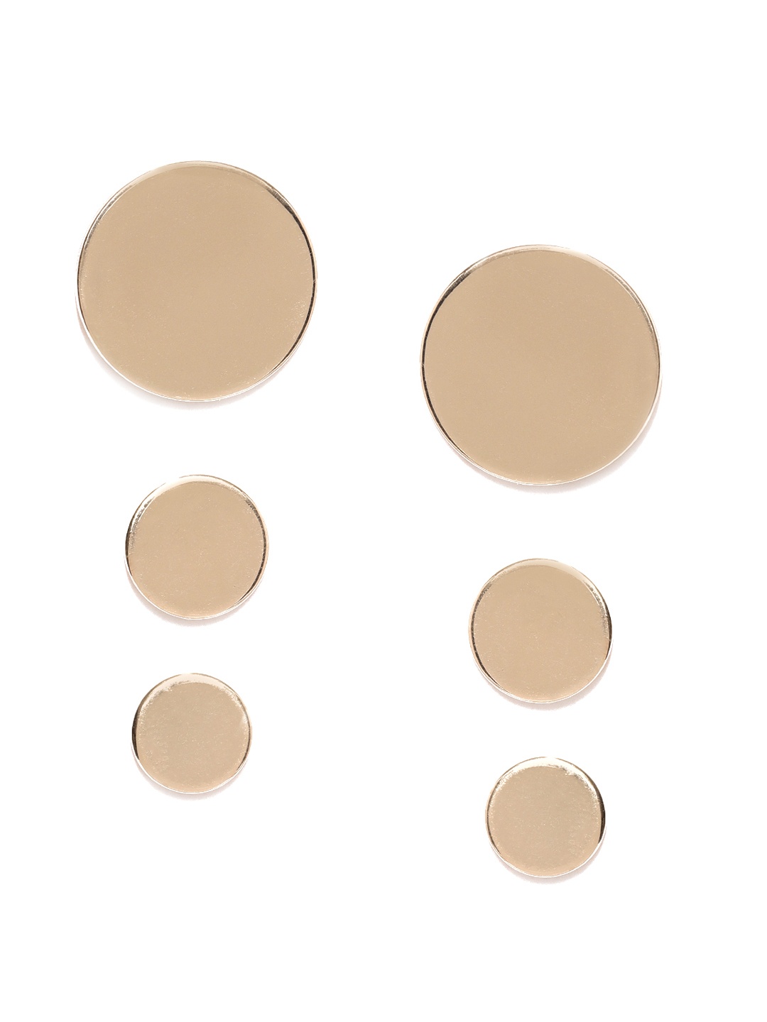

justpeachy Women Set of 3 Stud Earrings, Gold