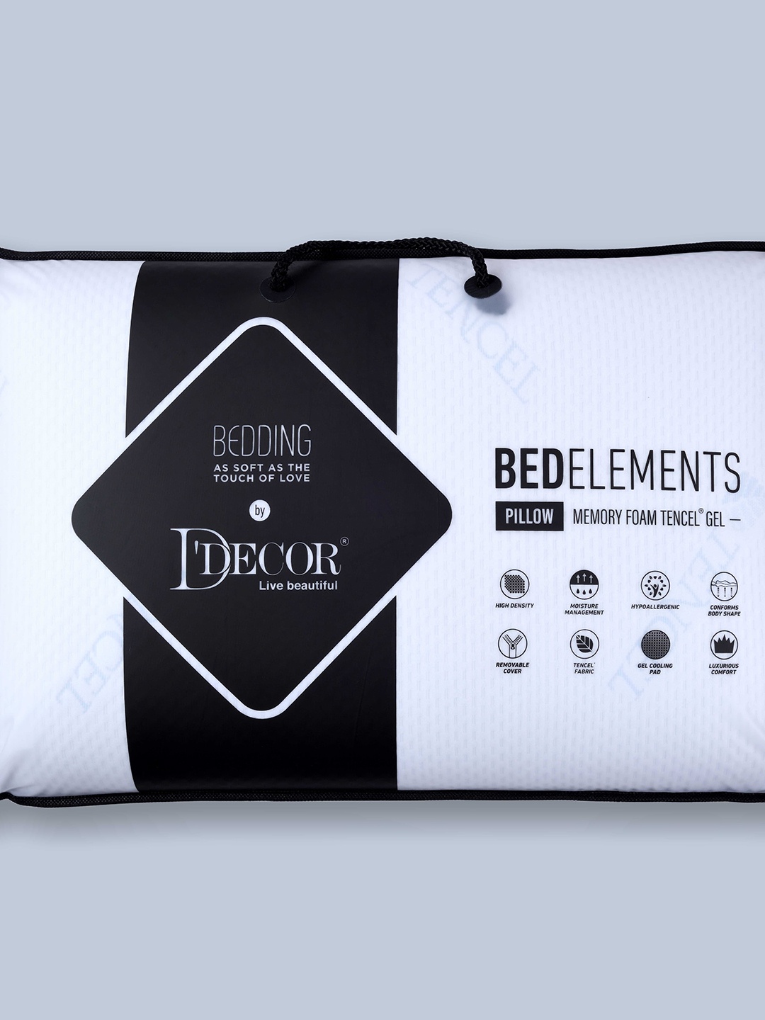 

DDecor Memory Foam Tencel Gel Pillow, White