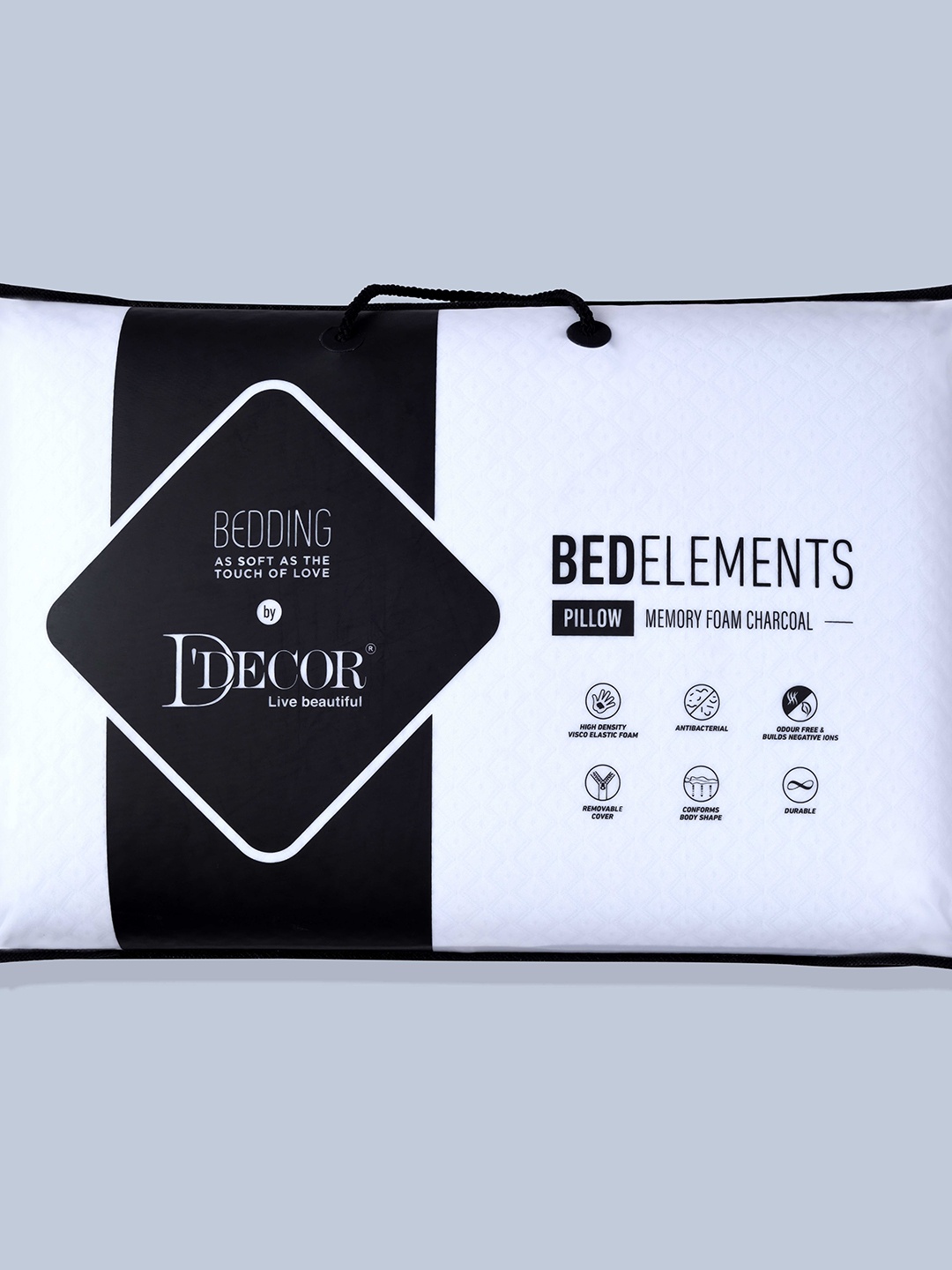 

DDecor White Memory Foam Charcoal Pillow
