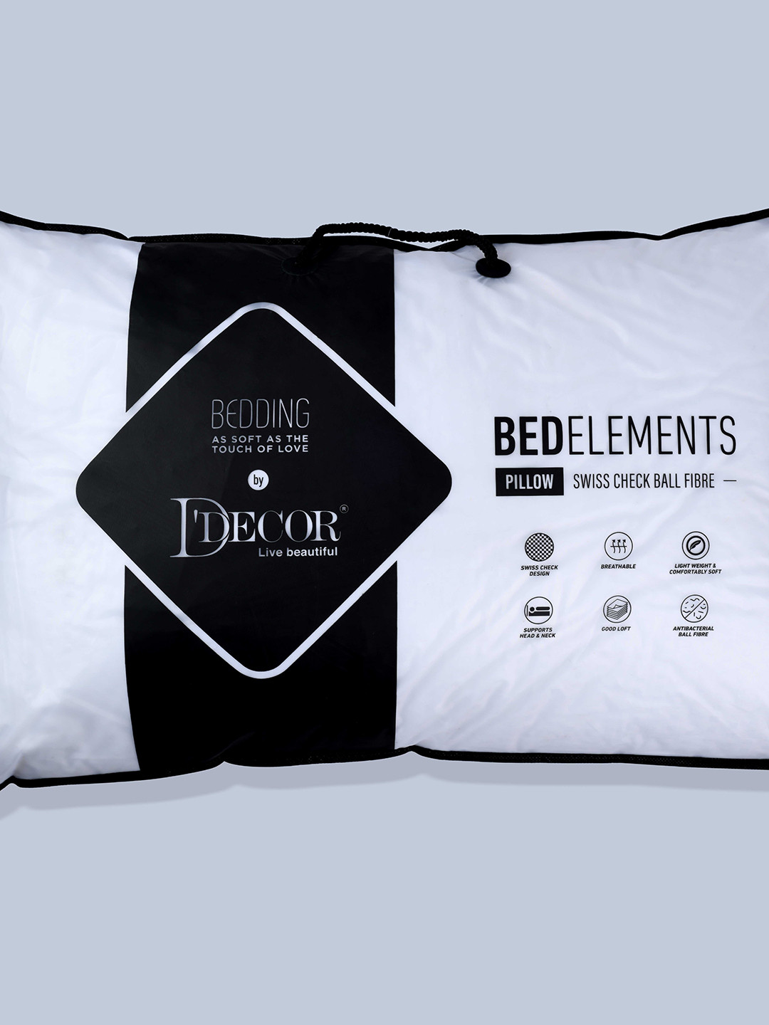 

DDecor White Swiss Check Ball Fibre Pillow