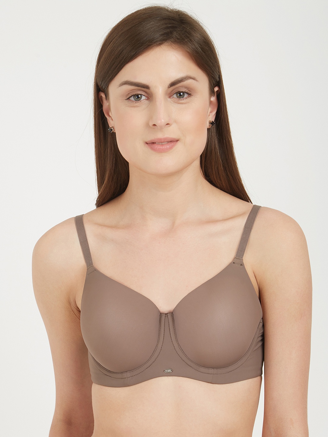 

Soie Brown Solid Underwired Lightly Padded Everyday Bra CB-121