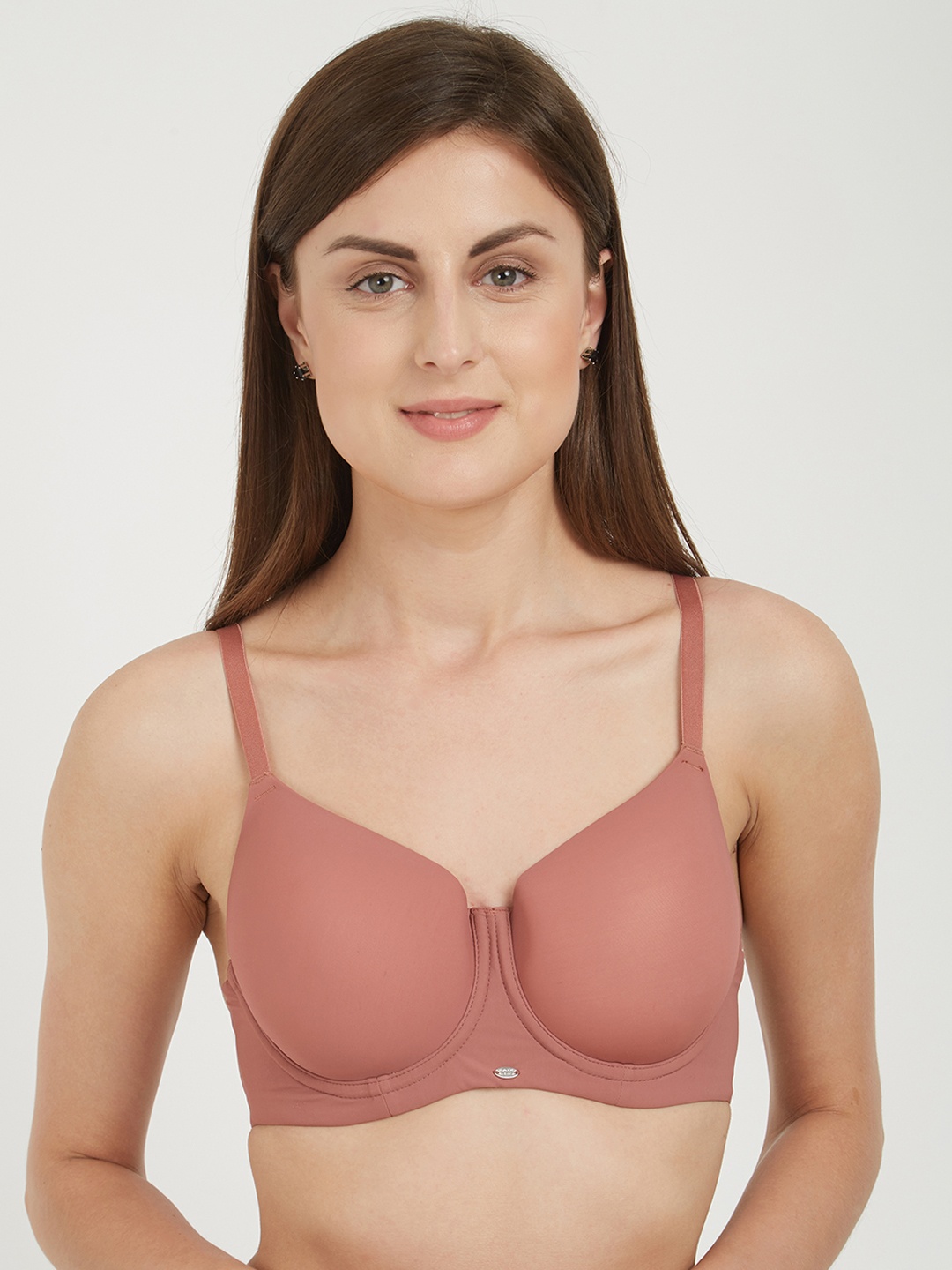 

Soie Dusty Pink Solid Underwired Lightly Padded Everyday Bra CB-121