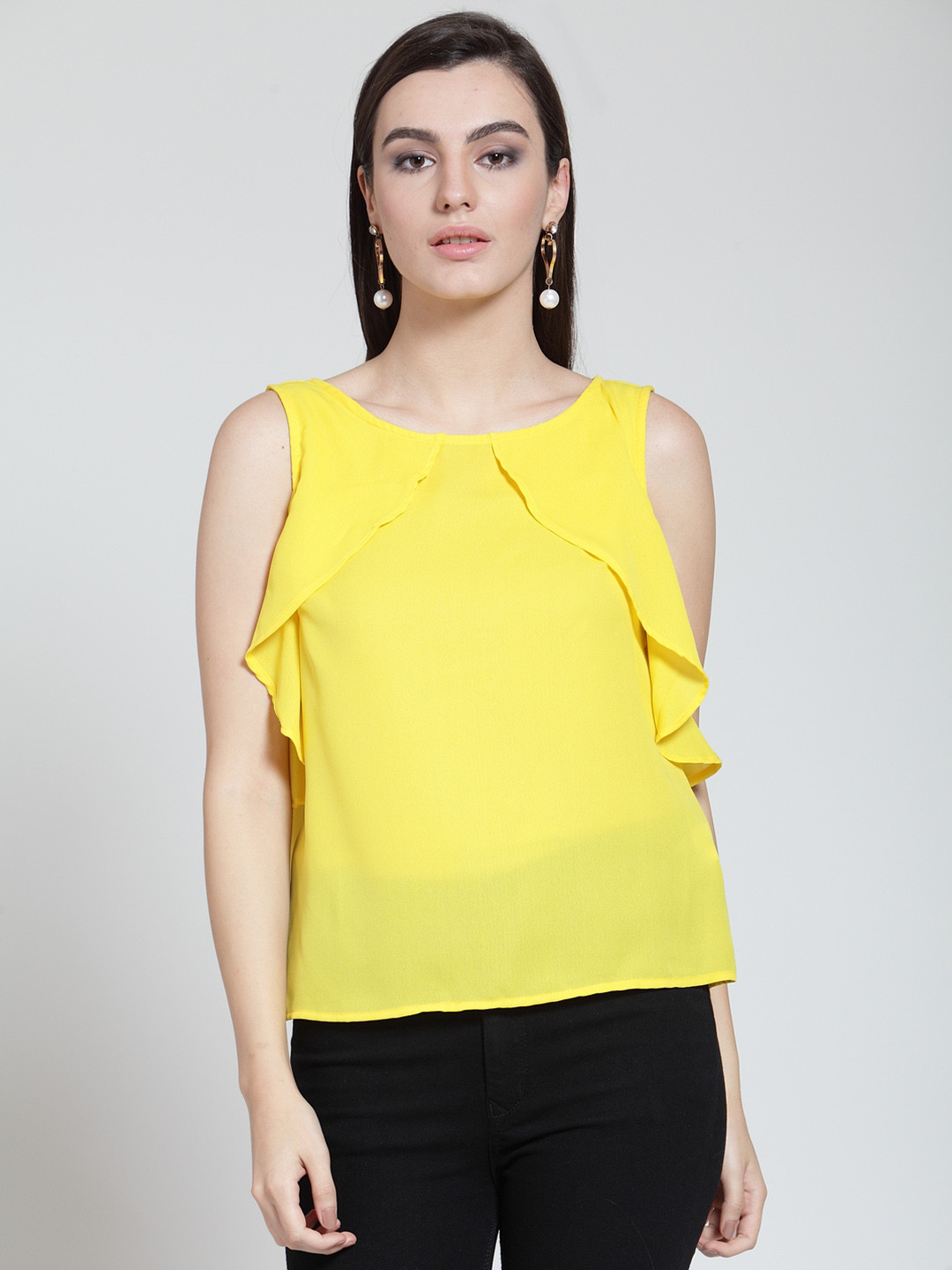 

plusS Women Yellow Solid Top