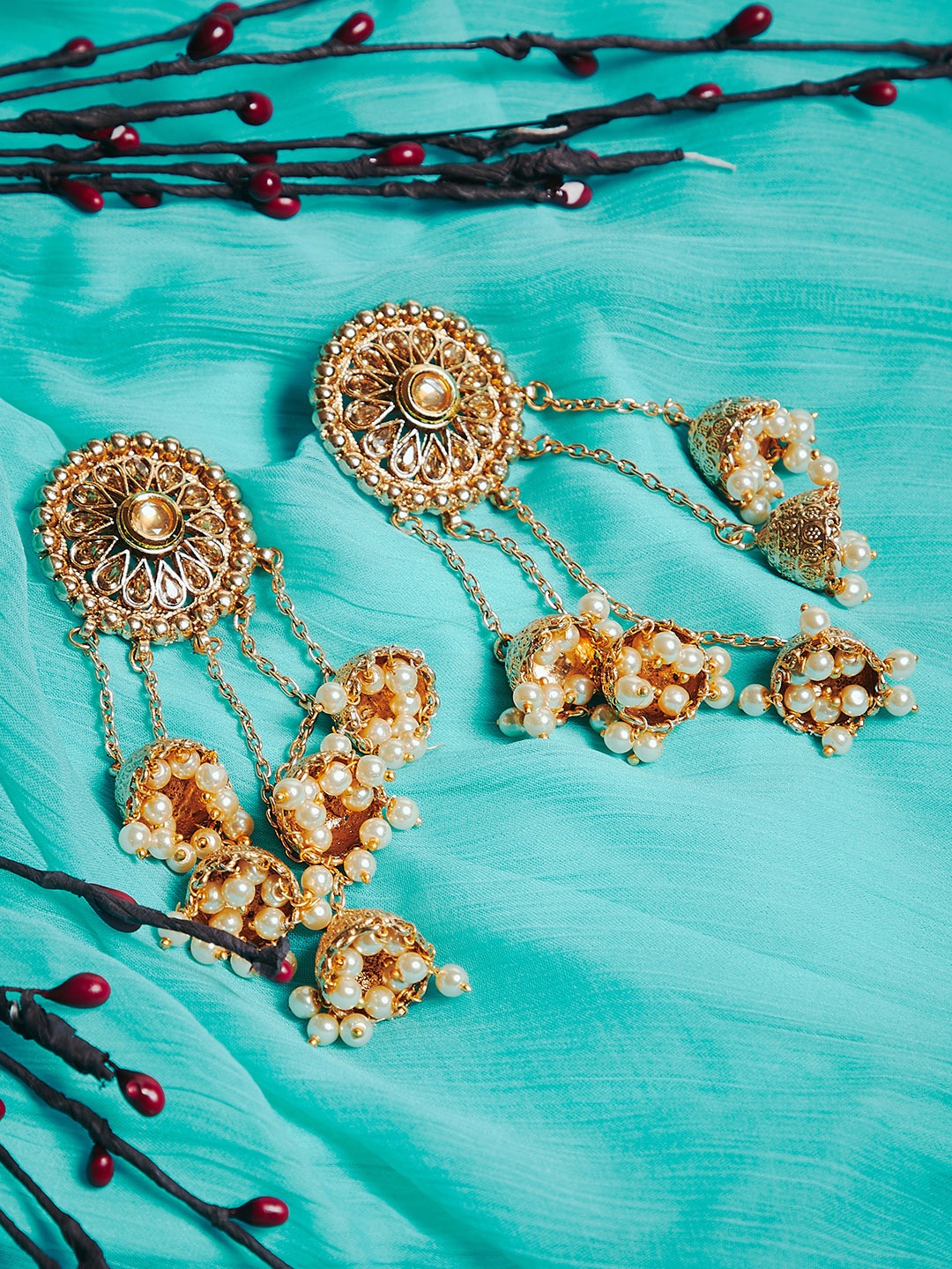 

PANASH Gold-Plated Demo Shaped Handcrafted Jhumkas