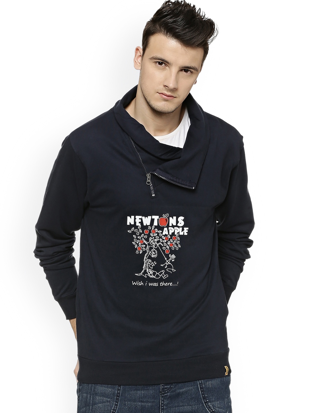 

Campus Sutra Men Navy Blue Printed Sweatshirt