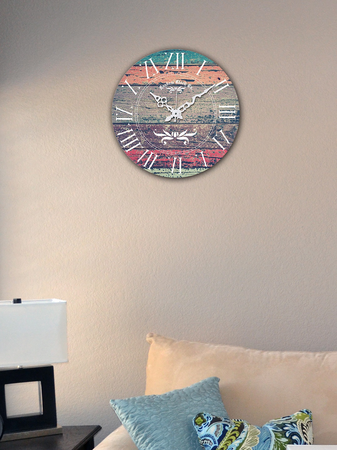 

RANDOM Multicoloured Round Printed 38.1 cm Analogue Wall Clock, Multi