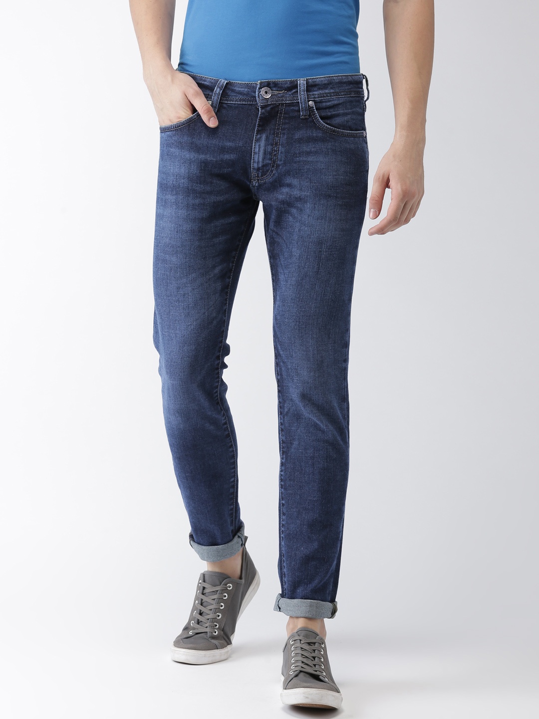

GAS Men Blue Skinny Fit Low-Rise Clean Look Stretchable Jeans