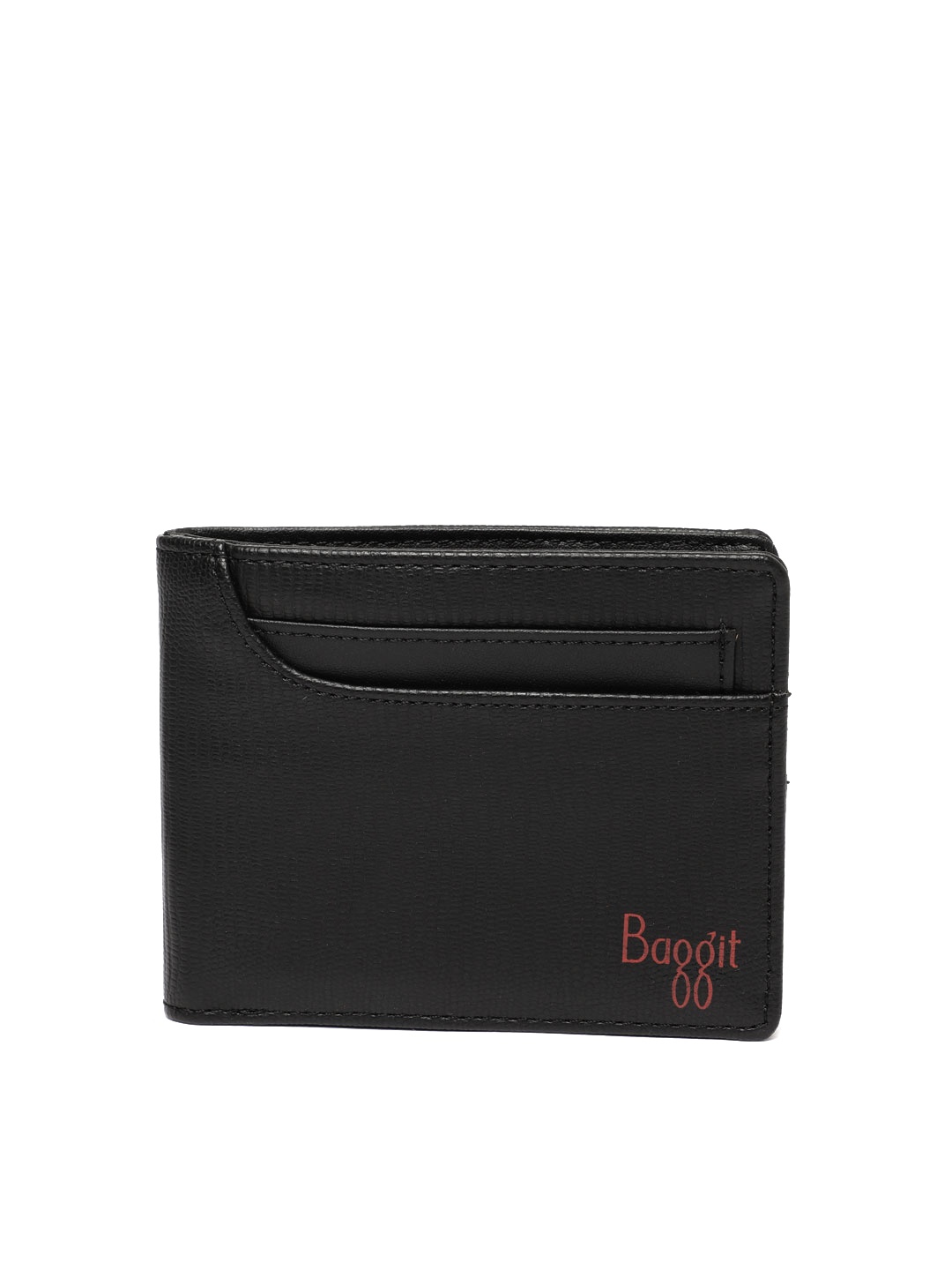 

Baggit Men Black Textured Leather Two Fold Wallet