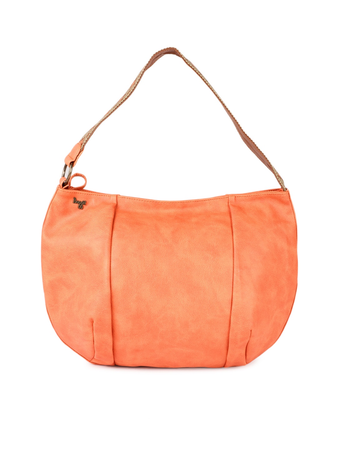 

Baggit Orange Solid Hobo Bag
