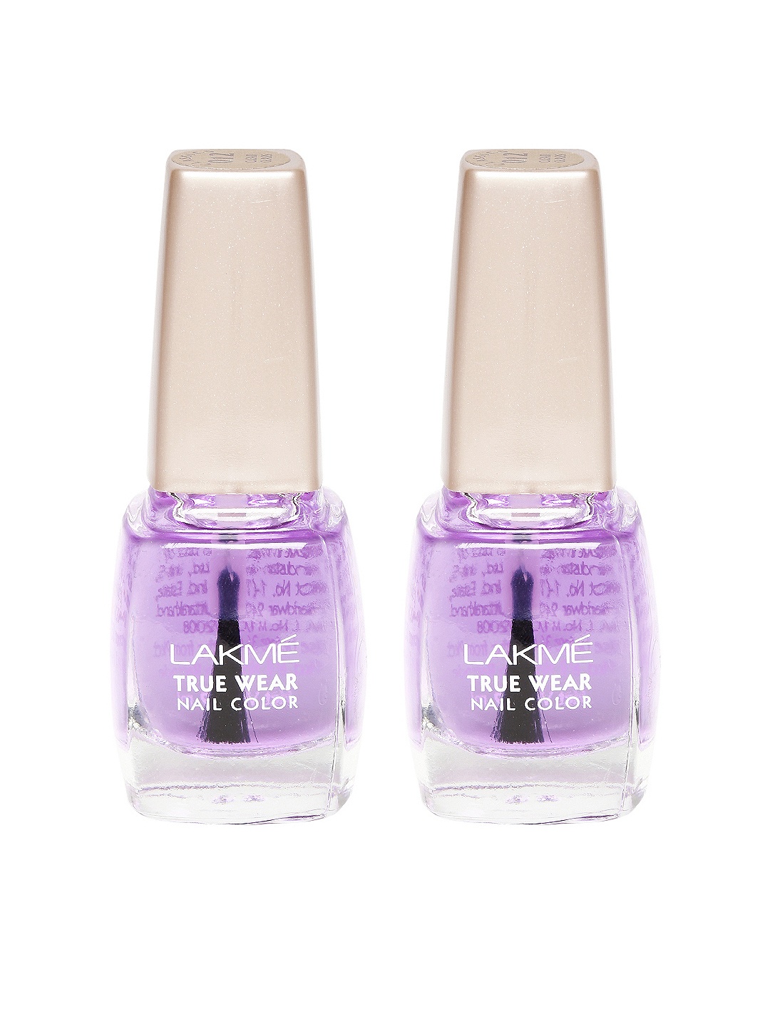 

Lakme Set of 2 True Wear Classics Clear Glass Nail Polish 012, Purple
