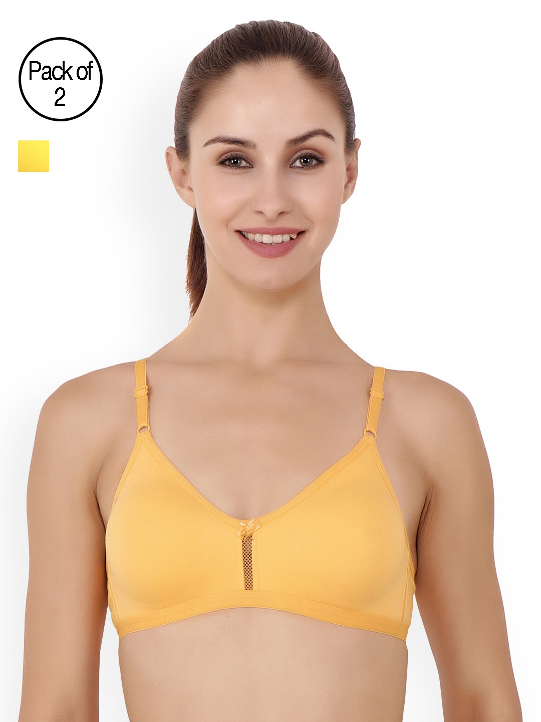 

Floret Pack Of 2 T-shirt Bras, Yellow