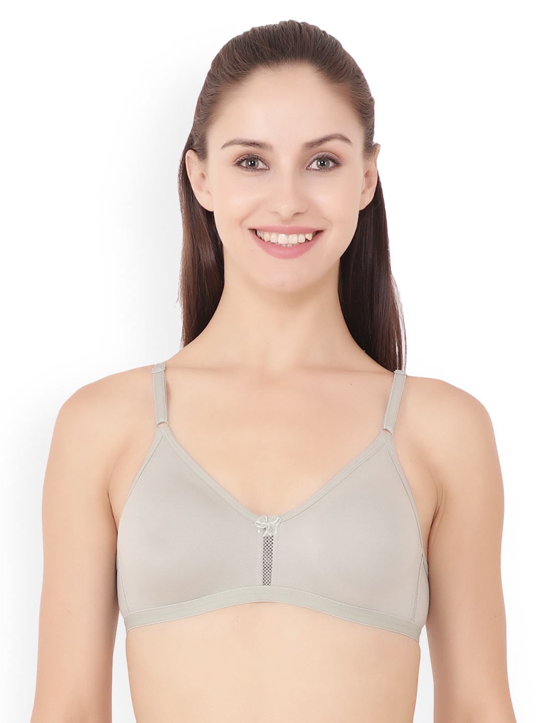 

Floret Pack of 2 Grey Solid Non-Wired Non Padded T-shirt Bras