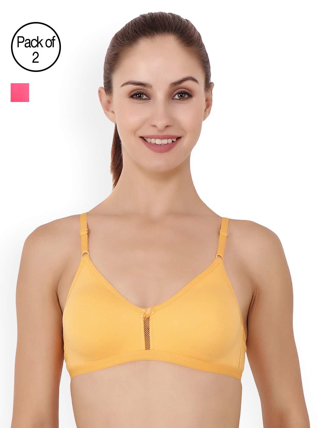 

Floret Pack Of 2 T-shirt Bras, Mustard