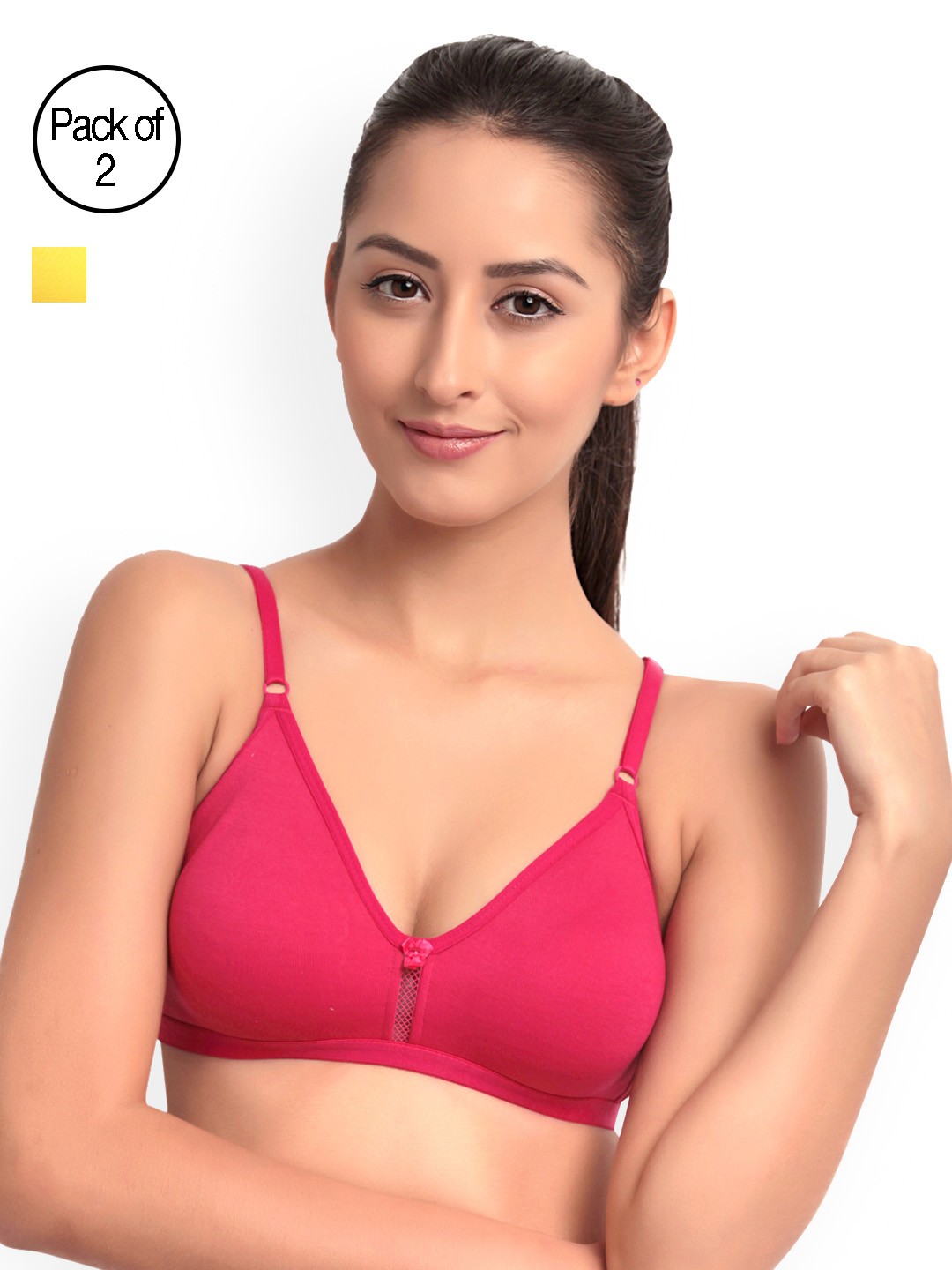 

Floret Pack Of 2 T-shirt Bras, Yellow