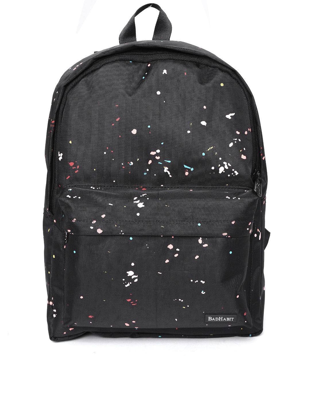 

BAD HABIT Unisex Black Paint Splatter Effect Laptop Backpack