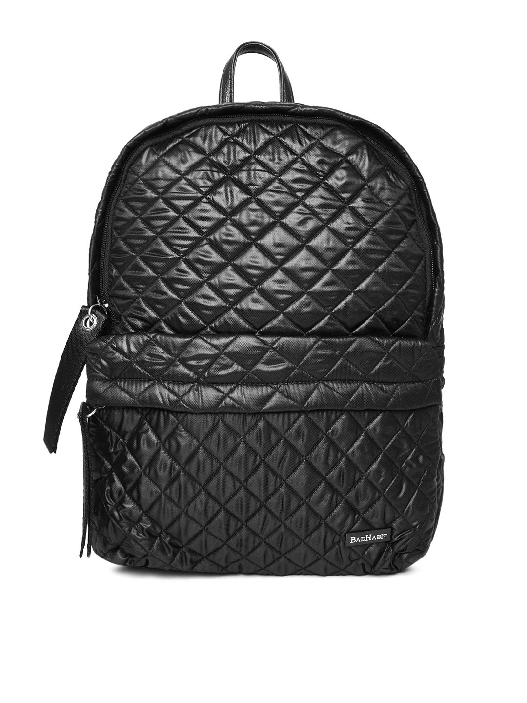 

BAD HABIT Unisex Black Quilted Laptop Backpack