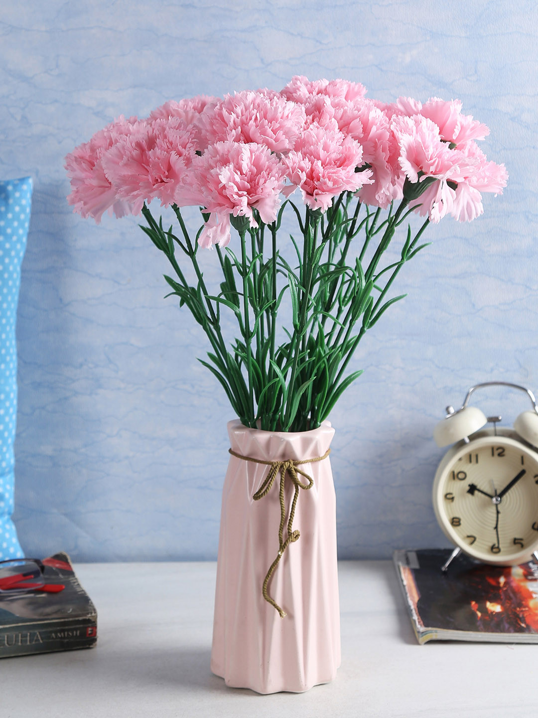

Fourwalls Set Of 20 Pink Artificial Single Carnation Flower Stems