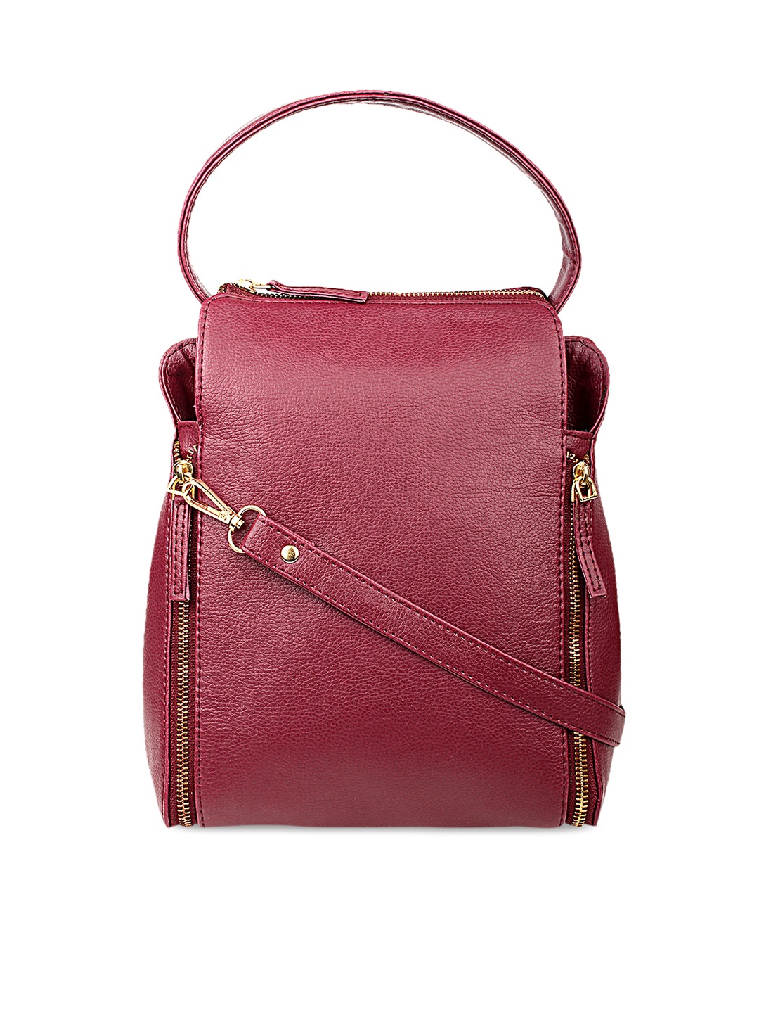 

Purseus Maroon Solid Handheld Bag