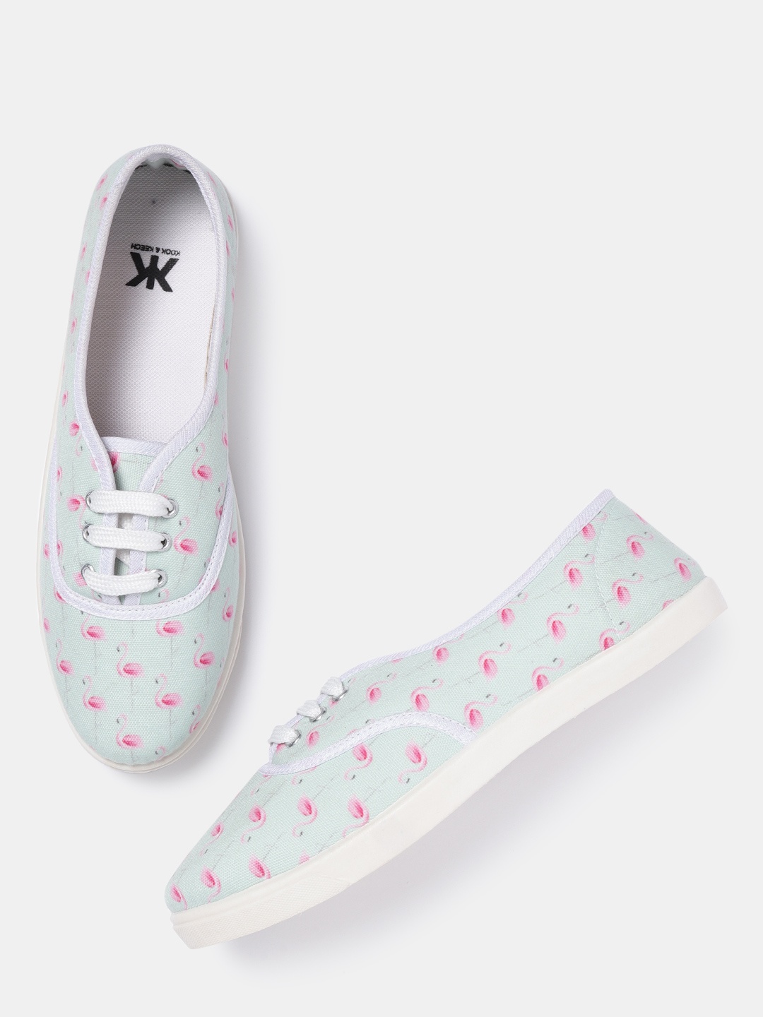 

Kook N Keech Women Mint Green & Pink Printed Sneakers