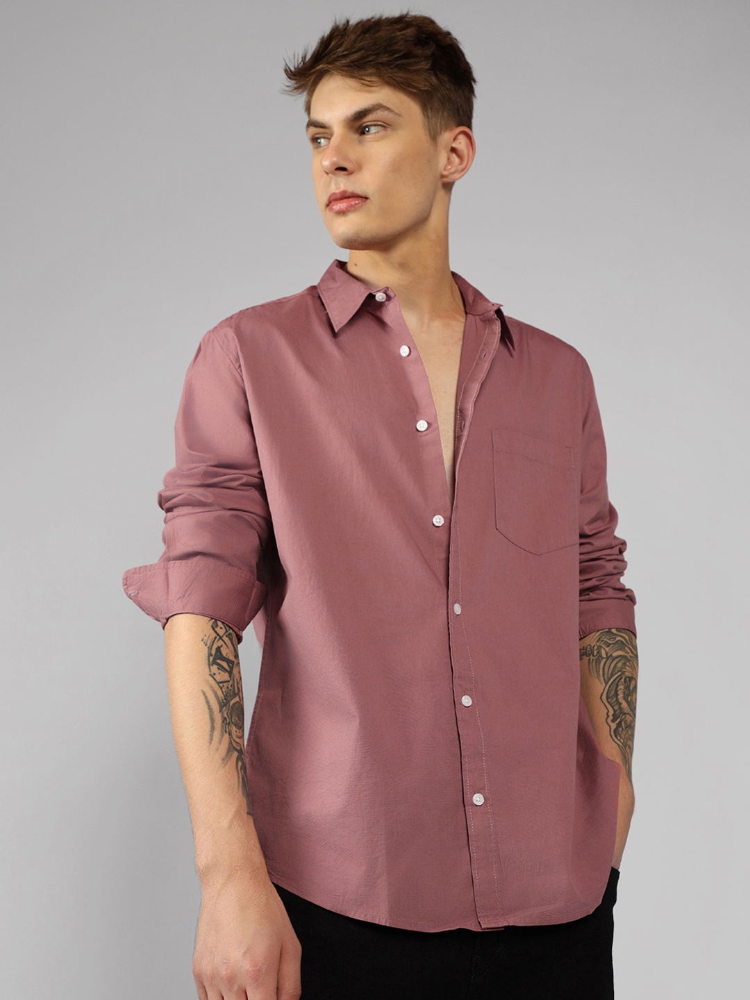 

Dennis Lingo Men Pink Slim Fit Casual Shirt