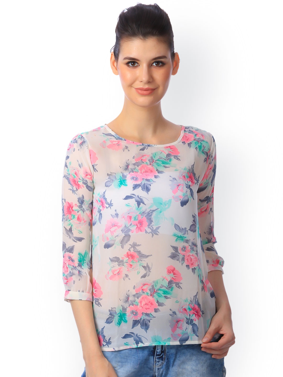 

SCORPIUS Women White Printed Top