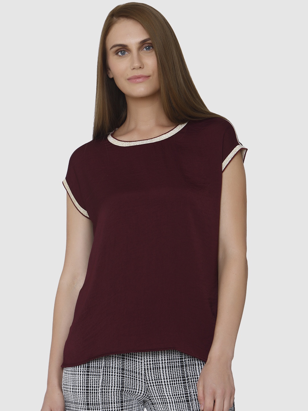 

Vero Moda Women Burgundy Solid Top