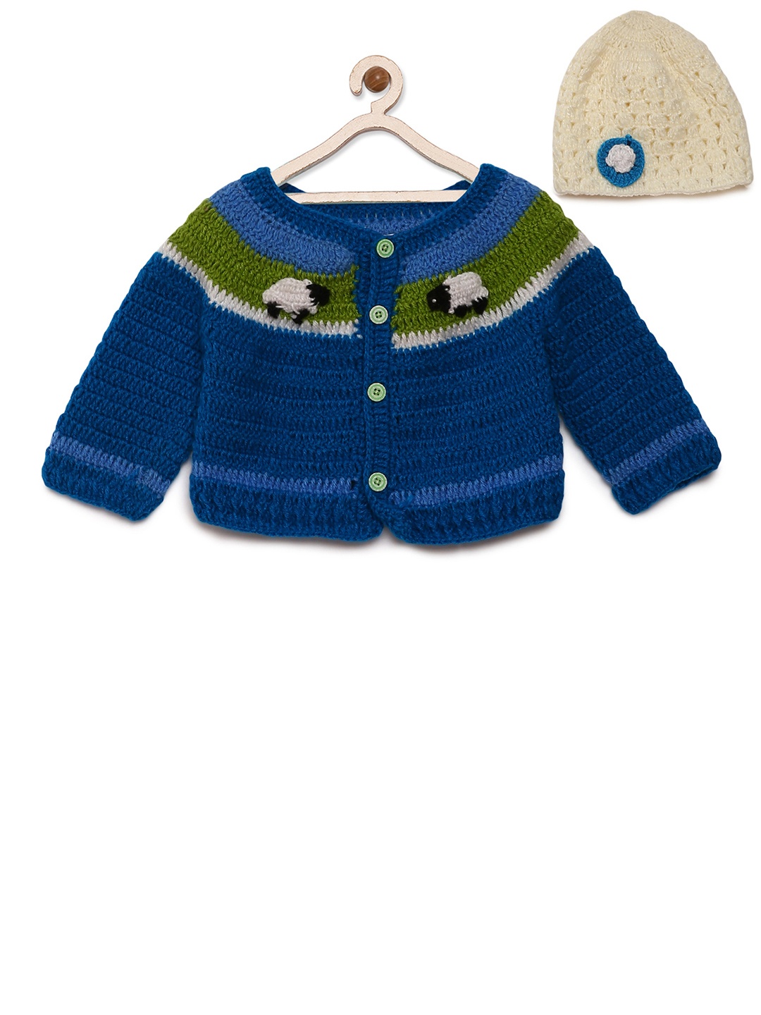 

CHUTPUT Unisex Blue Self Design Cardigan