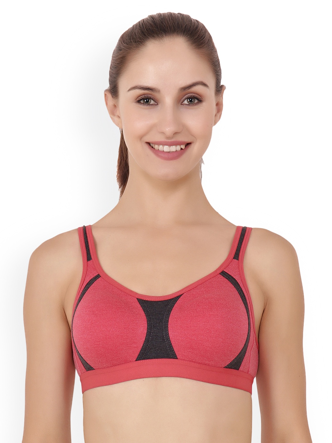 

Floret Red & Red Solid Non-Wired Non Padded Sports Bra