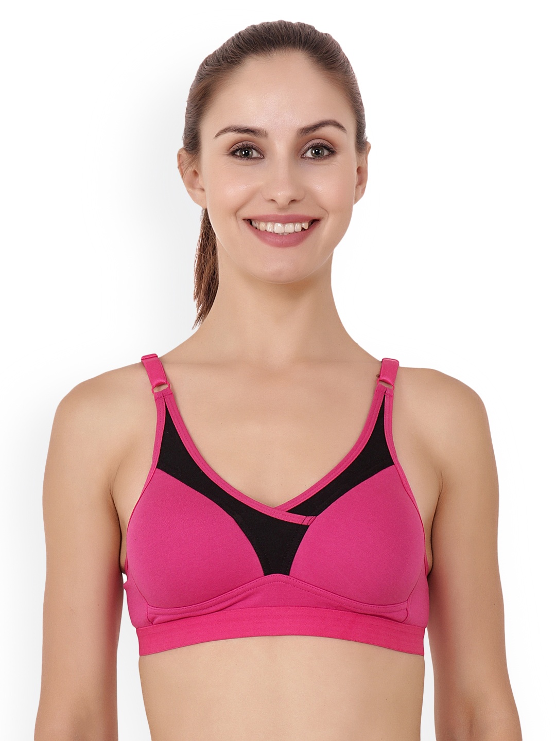 

Floret Magenta Solid Non-Wired Heavily Padded Sports Bra T3001_Magenta