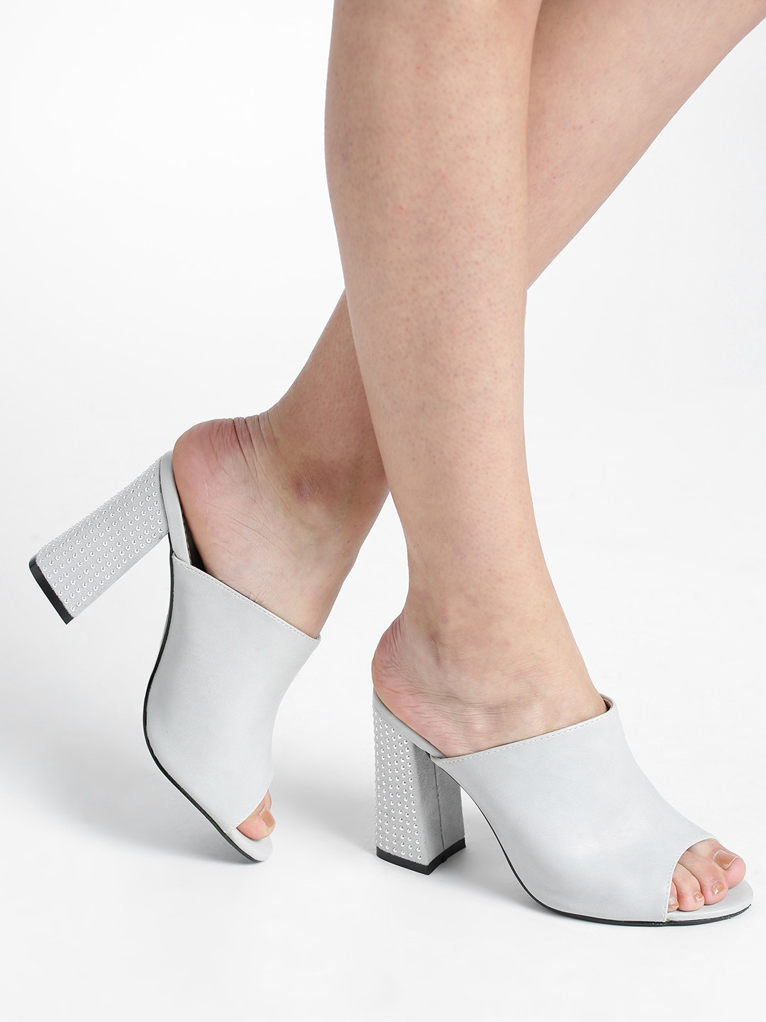 

CORSICA Women Grey Solid Heeled Mules