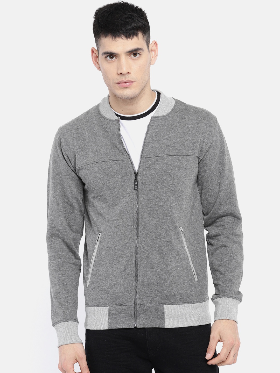 

ARISE Men Grey Solid Sweatshirt