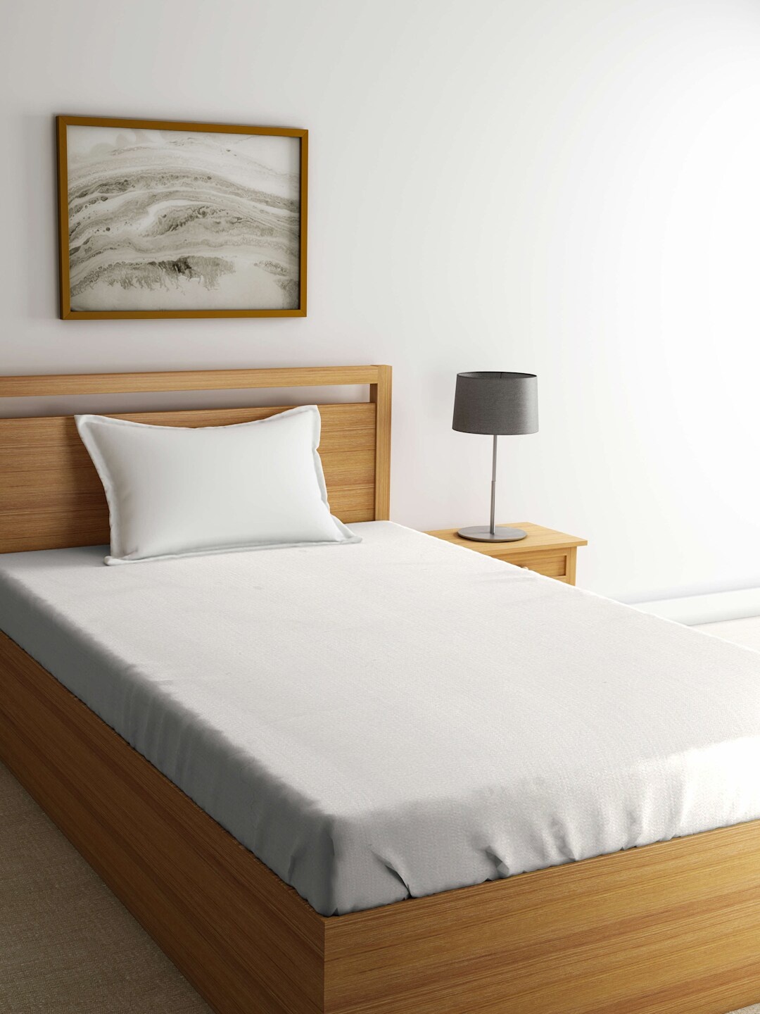 

THE BABY ATELIER White Cotton 300 TC Fitted Single Bedsheet