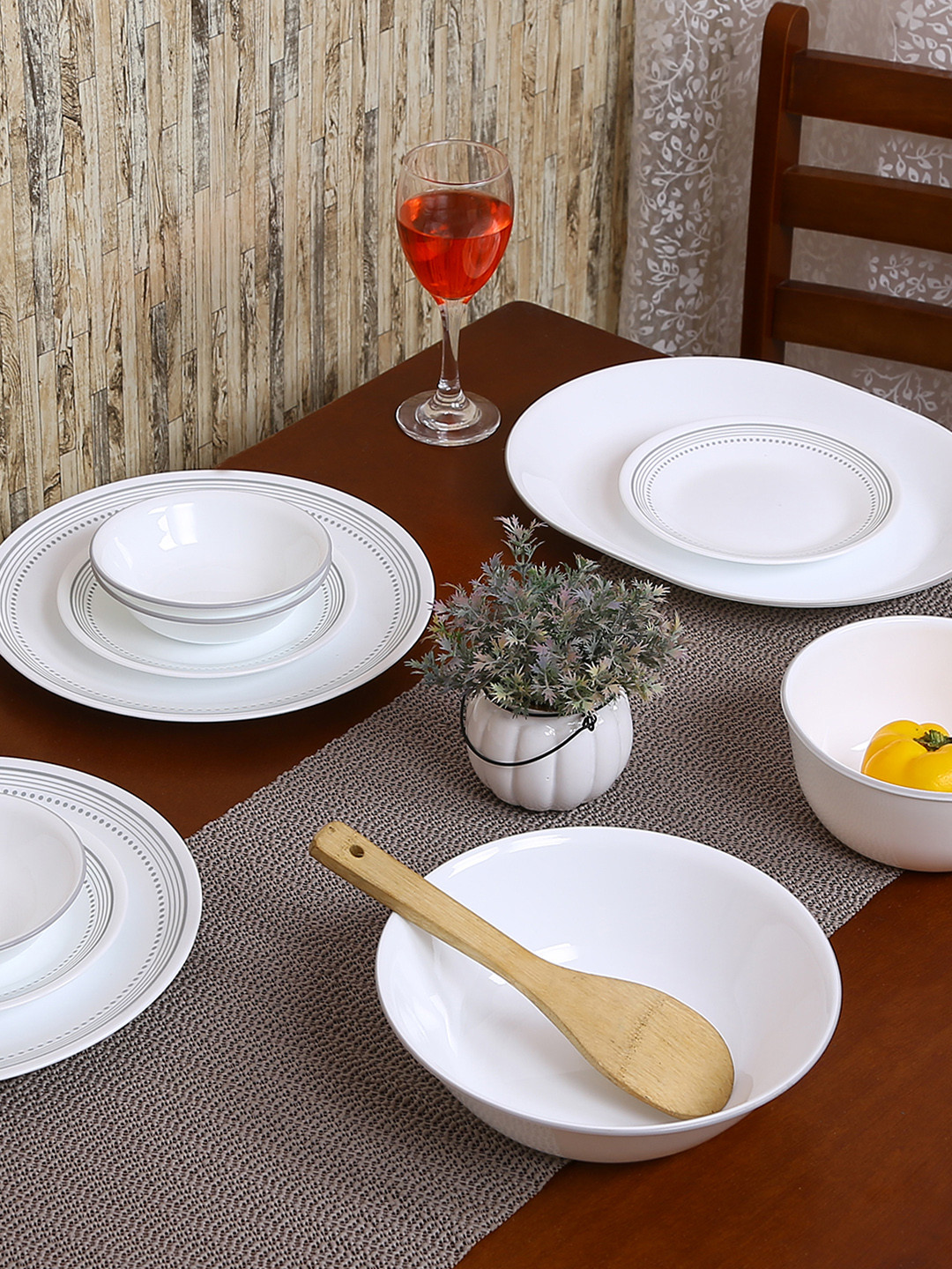 

Corelle White Solid Glass Dinner Set