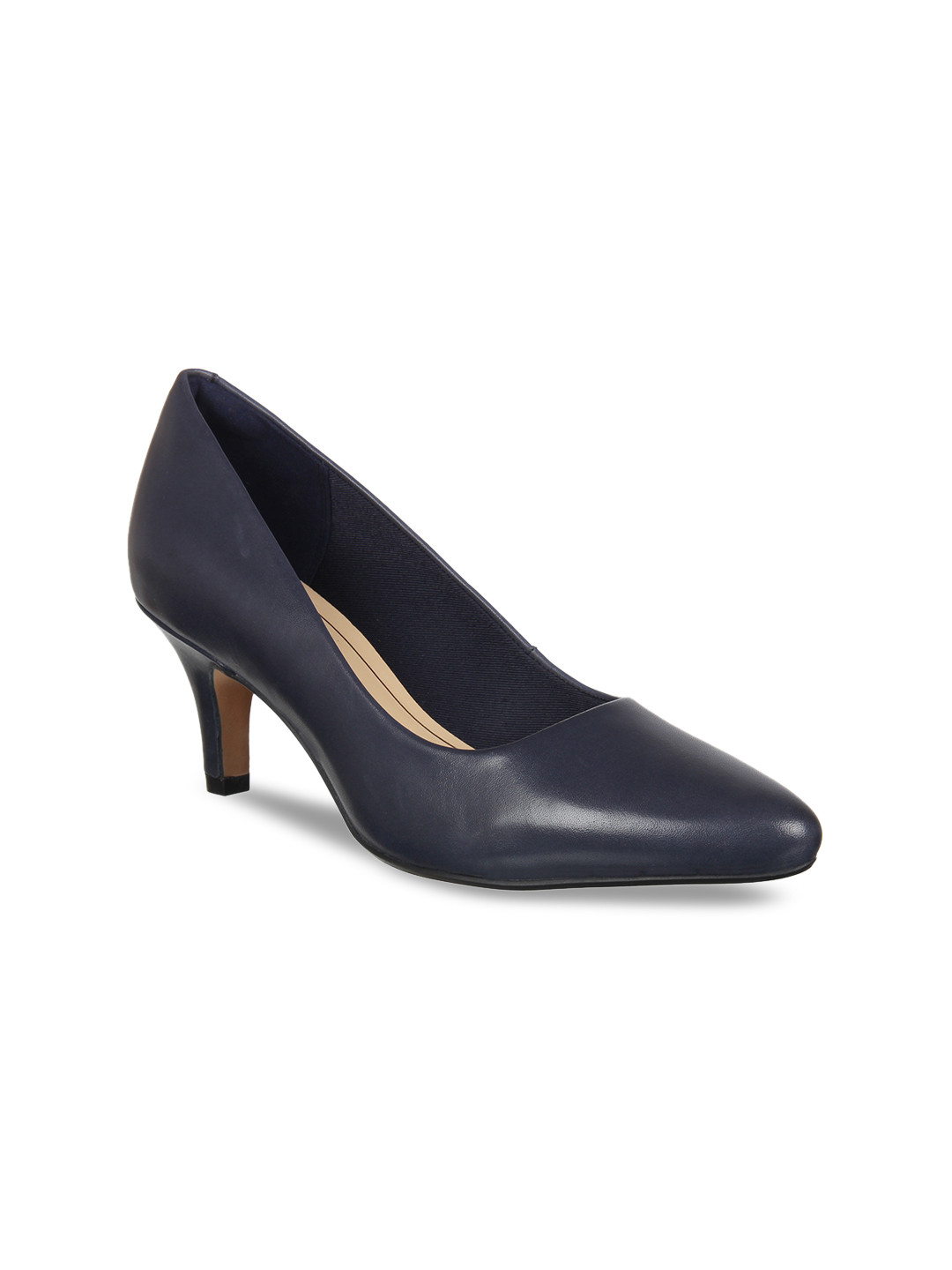 

Clarks Women Navy Blue Solid Pumps