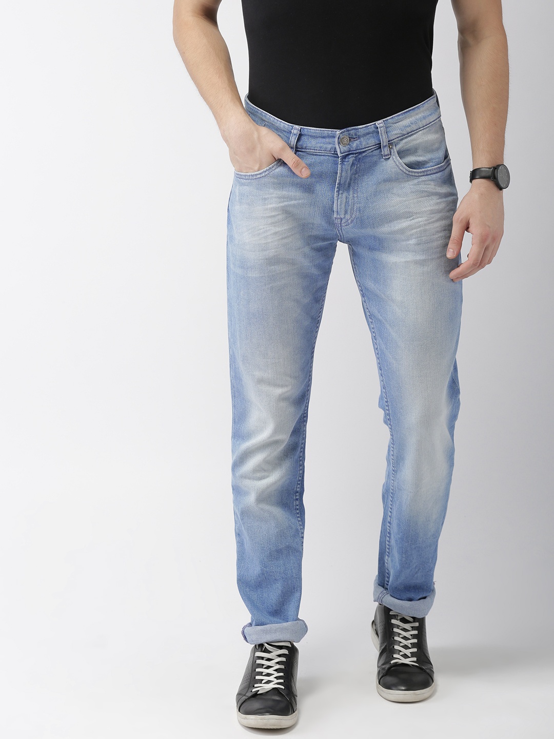 

Tommy Hilfiger Men Blue Slim Fit Mid-Rise Clean Look Stretchable Jeans