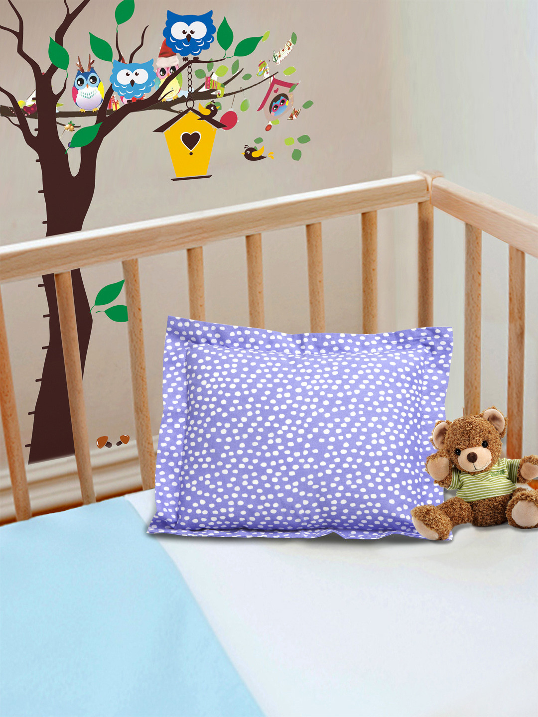 

THE BABY ATELIER Purple & White Printed Pillow with Pillow Cover