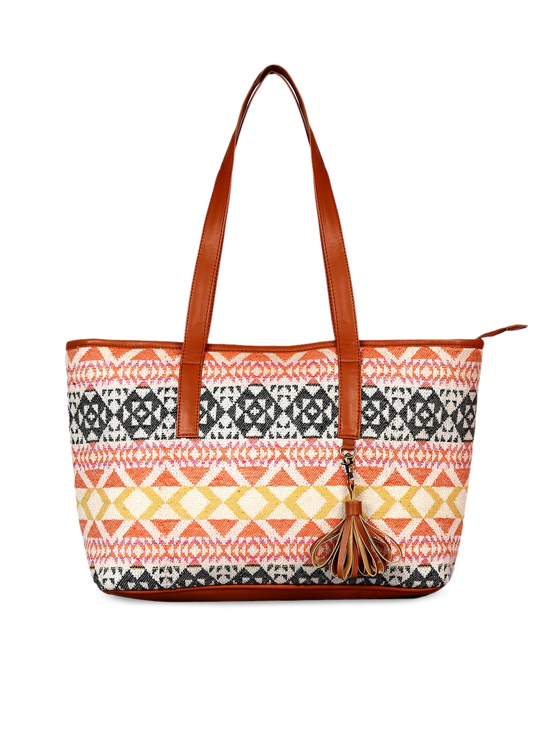 

ZAREGARE Multicoloured Woven Design Tote Bag, Multi