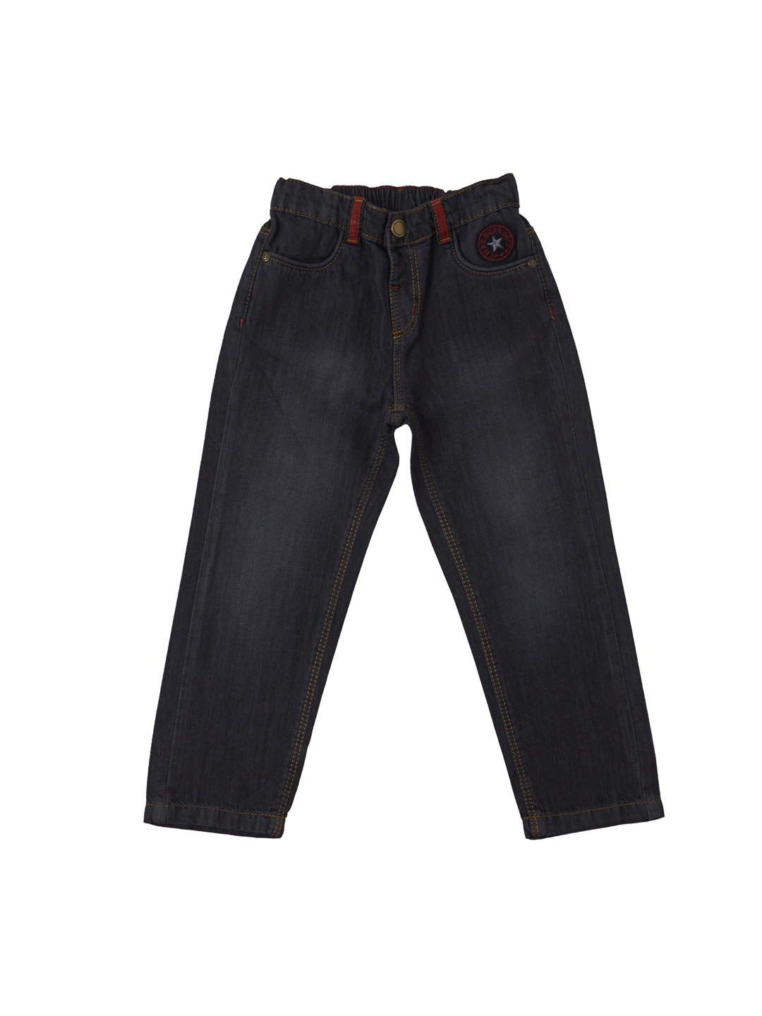 

TALES & STORIES Boys Black Slim Fit Mid-Rise Clean Look Jeans