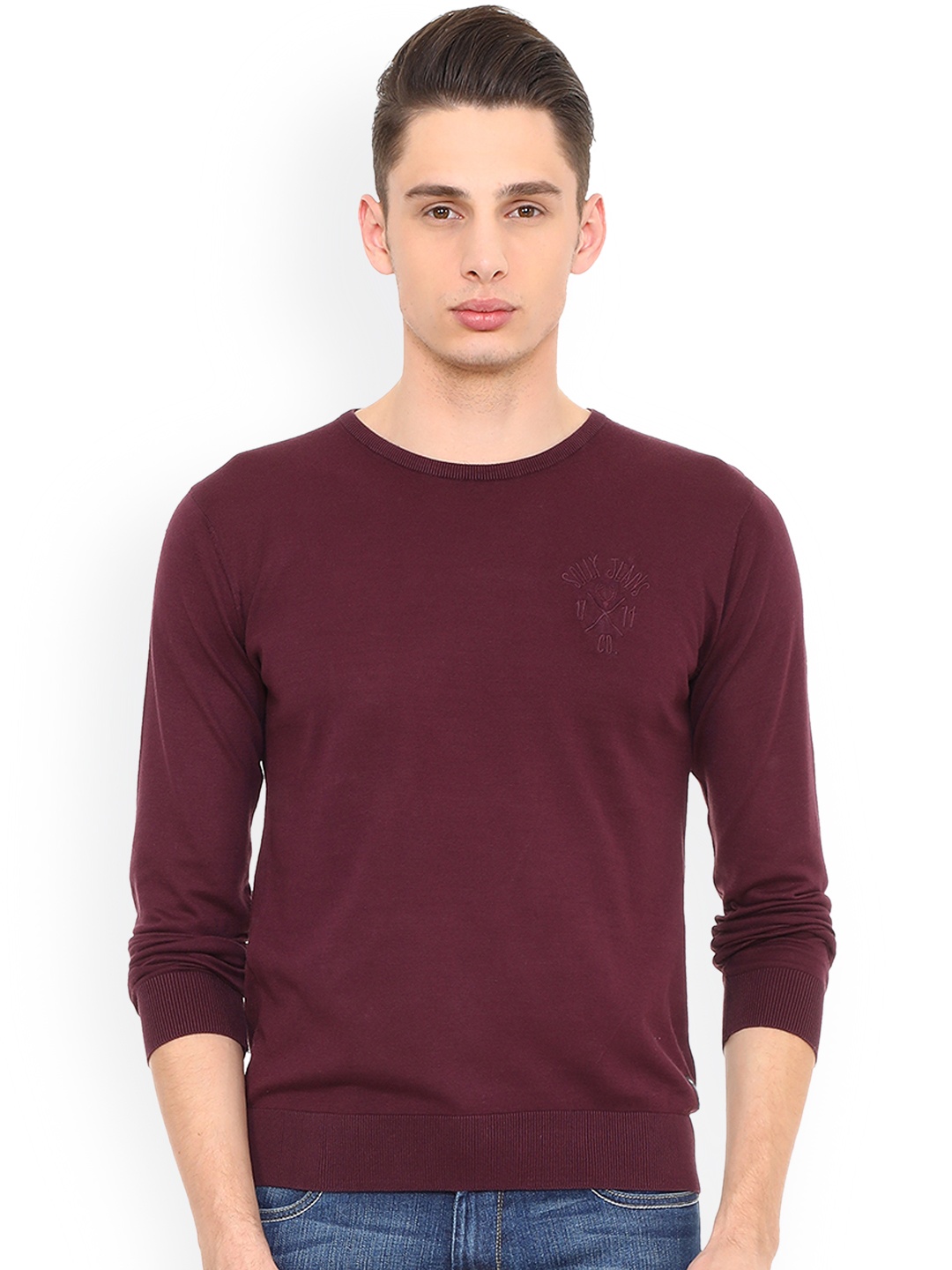 

Allen Solly Sport Men Burgundy Solid Pullover