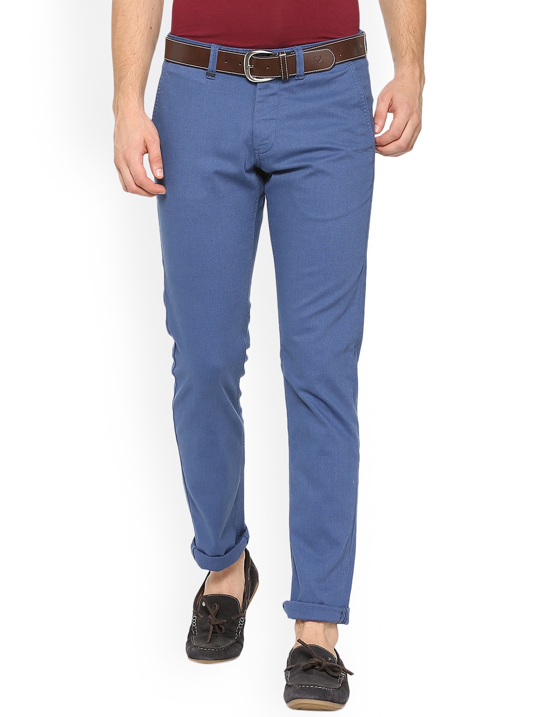 

Van Heusen Sport Men Blue Slim Fit Solid Regular Trousers